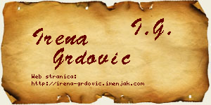 Irena Grdović vizit kartica